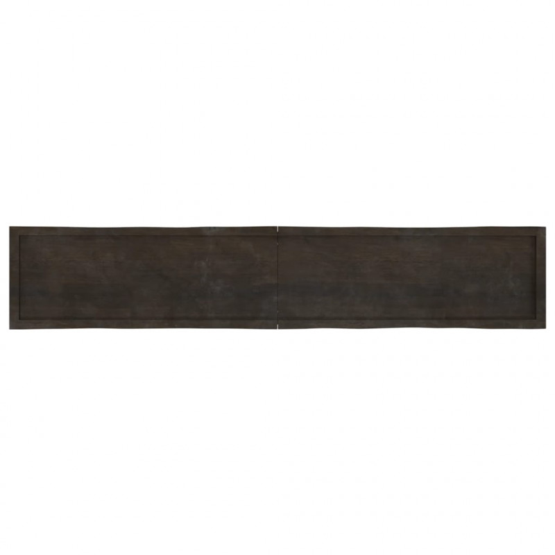 Blat ciemnobrązowy 220x40x(2-4) cm drewno z naturalną krawędzią