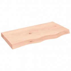 Blat stołu, 80x40x(2-6) cm, surowe lite drewno dębowe