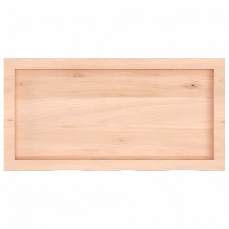 Blat stołu, 80x40x(2-6) cm, surowe lite drewno dębowe