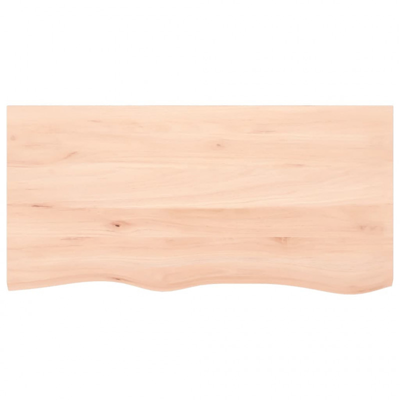 Blat stołu, 100x50x(2-4) cm, surowe lite drewno dębowe