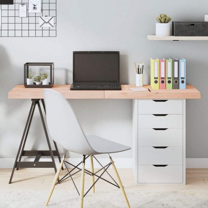 Blat stołu, 140x40x(2-6) cm, surowe lite drewno dębowe