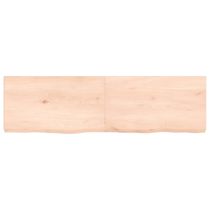 Blat stołu, 140x40x(2-6) cm, surowe lite drewno dębowe