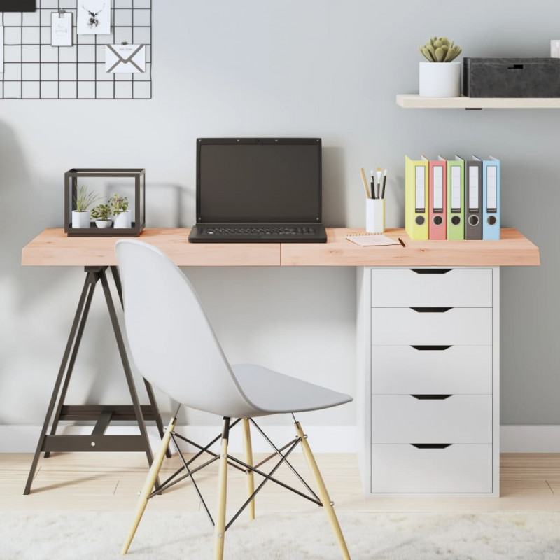 Blat stołu, 140x50x(2-6) cm, surowe lite drewno dębowe