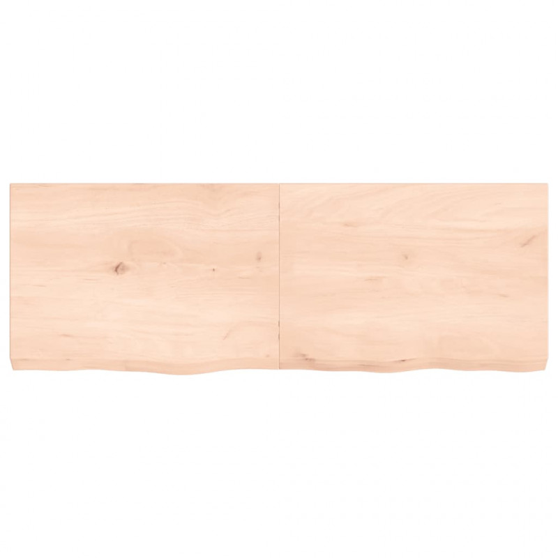 Blat stołu, 140x50x(2-6) cm, surowe lite drewno dębowe