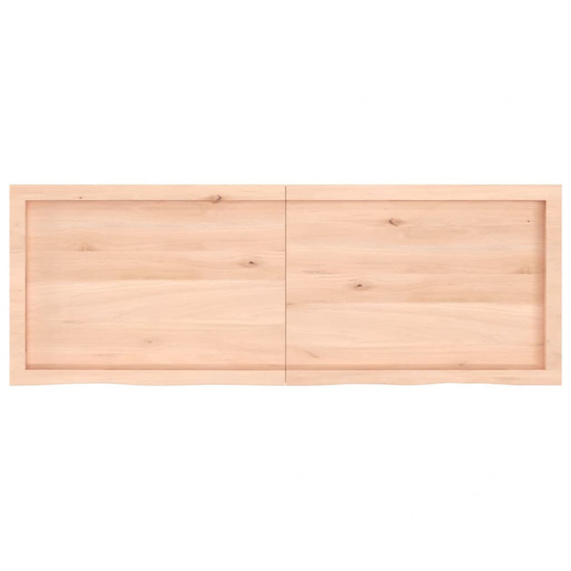 Blat stołu, 140x50x(2-6) cm, surowe lite drewno dębowe