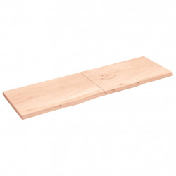Blat stołu, 200x60x(2-4) cm, surowe lite drewno dębowe