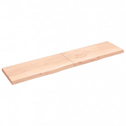 Blat stołu, 220x50x(2-6) cm, surowe lite drewno dębowe