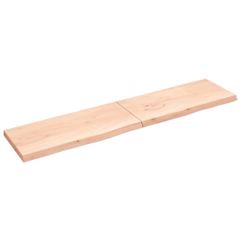 Blat stołu, 220x50x(2-6) cm, surowe lite drewno dębowe