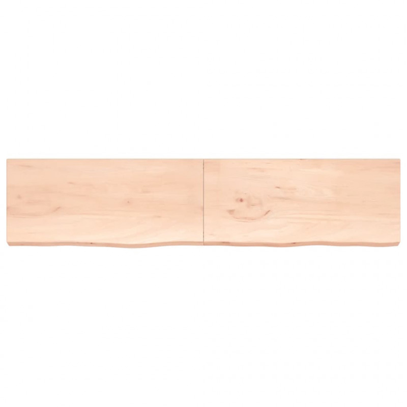 Blat stołu, 220x50x(2-6) cm, surowe lite drewno dębowe