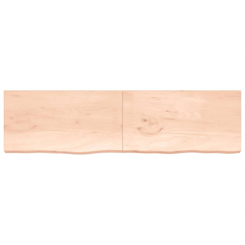 Blat stołu, 220x60x(2-6) cm, surowe lite drewno dębowe