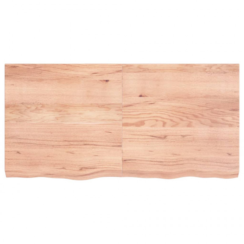 Blat do stołu, jasnobrązowy, 120x60x(2-6)cm, lite drewno dębowe