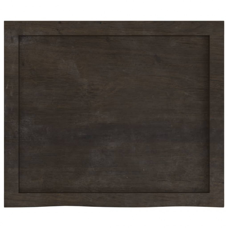 Blat stołu, ciemnobrązowy, 60x50x(2-4) cm, lite drewno dębowe