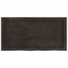 Blat stołu, ciemnobrązowy, 80x40x(2-6) cm, lite drewno dębowe