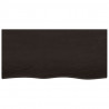Blat stołu, ciemnobrązowy, 100x50x(2-6) cm, lite drewno dębowe