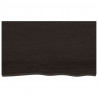 Blat stołu, ciemnobrązowy, 100x60x(2-4) cm, lite drewno dębowe