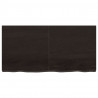 Blat stołu, ciemnobrązowy, 120x60x(2-6) cm, lite drewno dębowe
