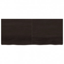 Blat stołu, ciemnobrązowy, 140x60x(2-6) cm, lite drewno dębowe