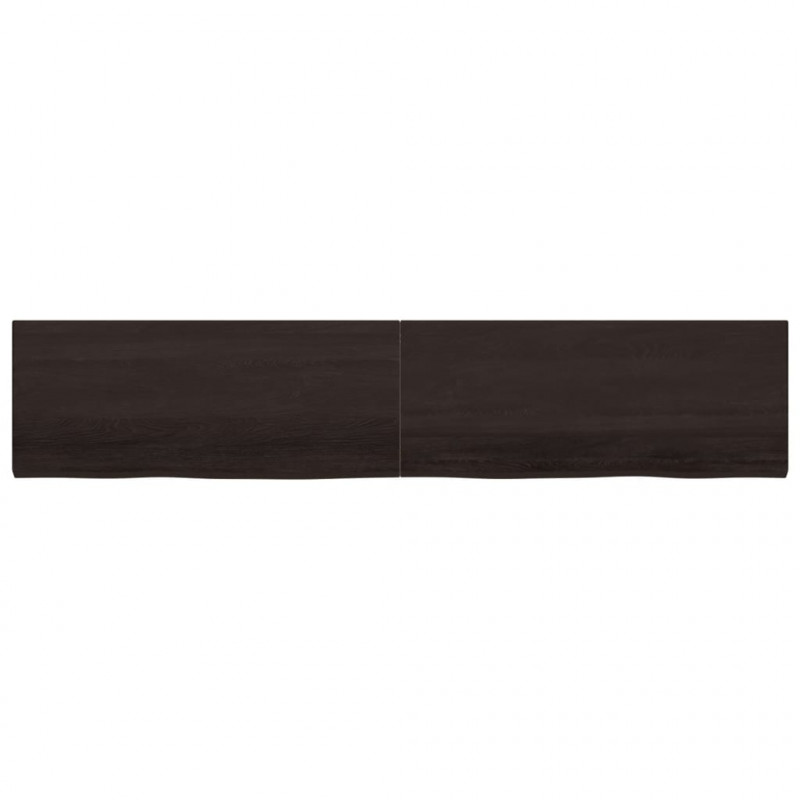 Blat stołu, ciemnobrązowy, 200x40x(2-4) cm, lite drewno dębowe