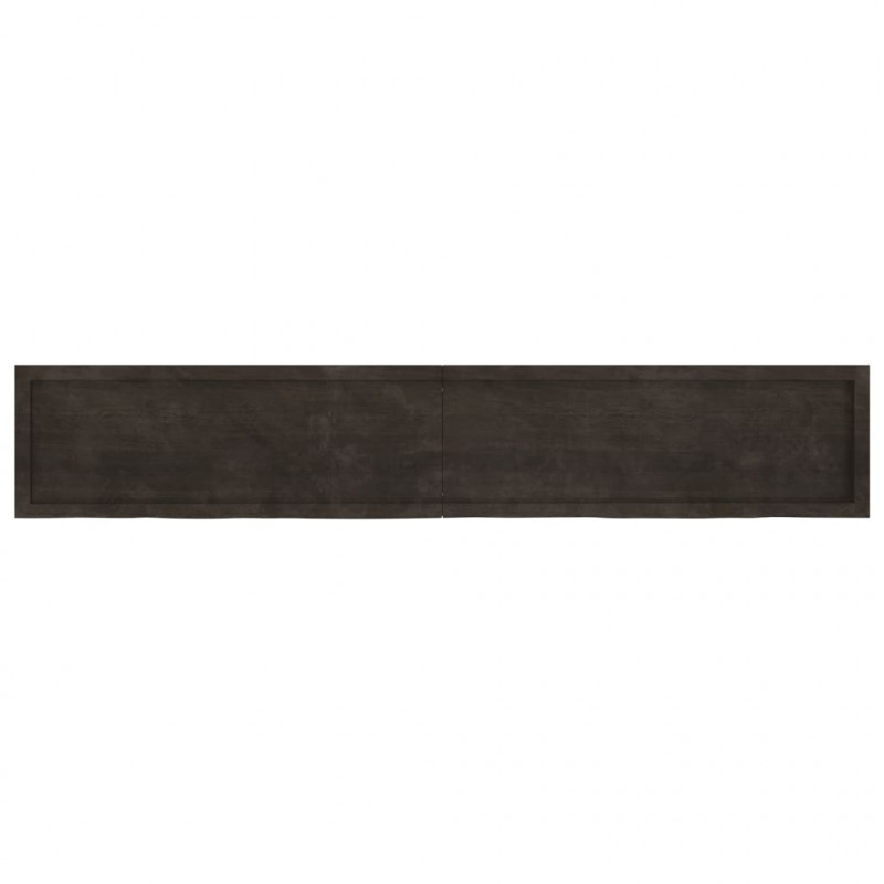 Blat stołu, ciemnobrązowy, 220x40x(2-4) cm, lite drewno dębowe