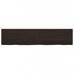 Blat stołu, ciemnobrązowy, 220x50x(2-4) cm, lite drewno dębowe