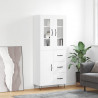 Witrynka biała połysk 69,5x34x180 cm materiał drewnopochodny