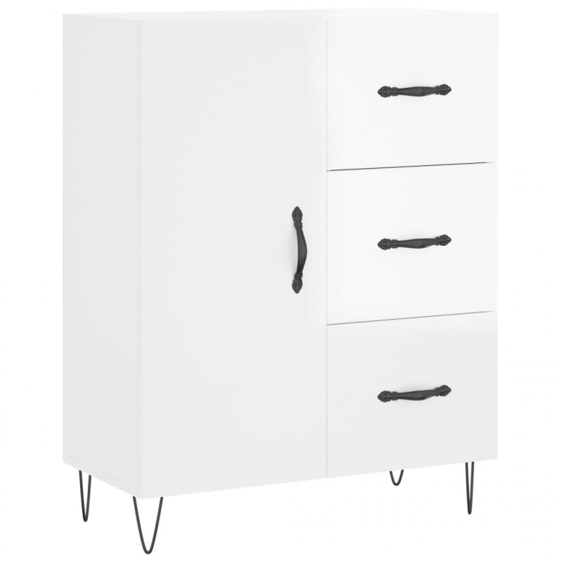 Witrynka biała połysk 69,5x34x180 cm materiał drewnopochodny