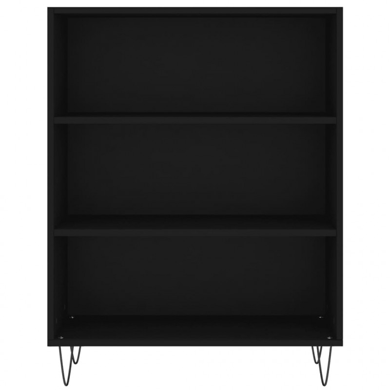 Witrynka, czarna, 69,5x34x180 cm, materiał drewnopochodny