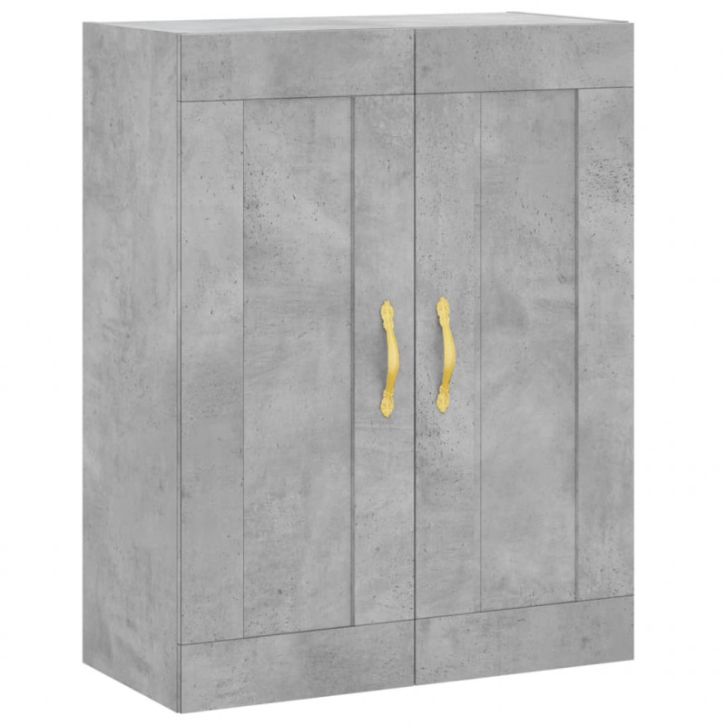 Witrynka, szarość betonu 69,5x34x180 cm materiał drewnopochodny