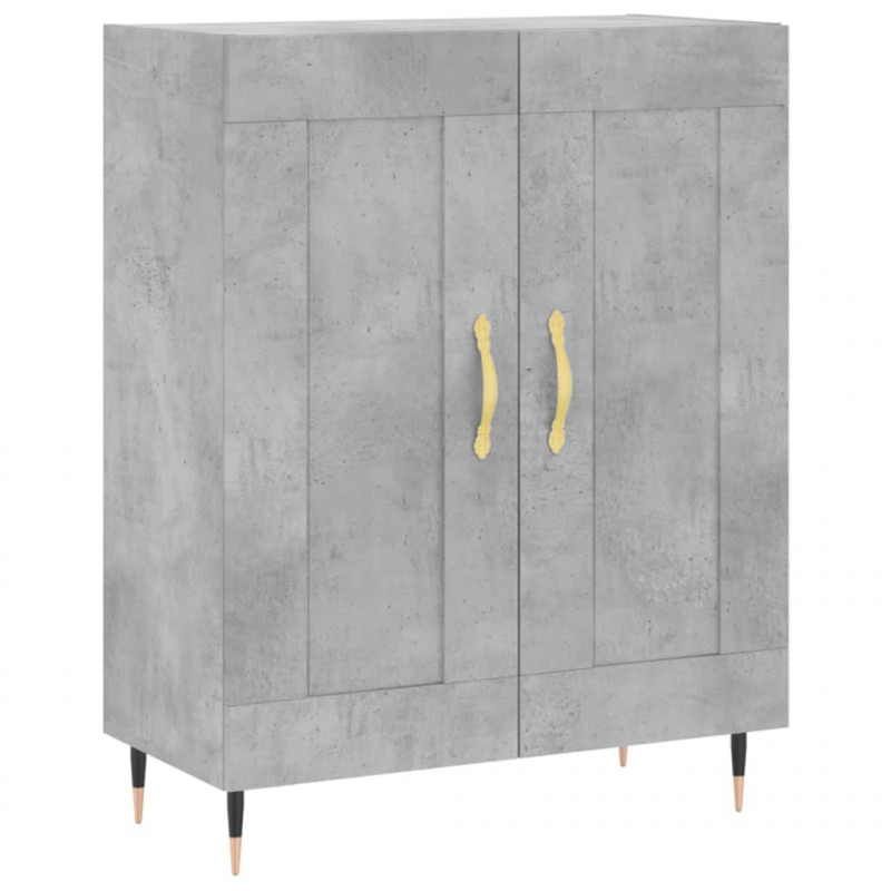 Witrynka, szarość betonu 69,5x34x180 cm materiał drewnopochodny