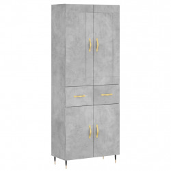 Witrynka, szarość betonu 69,5x34x180 cm materiał drewnopochodny