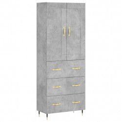 Witrynka, szarość betonu 69,5x34x180 cm materiał drewnopochodny