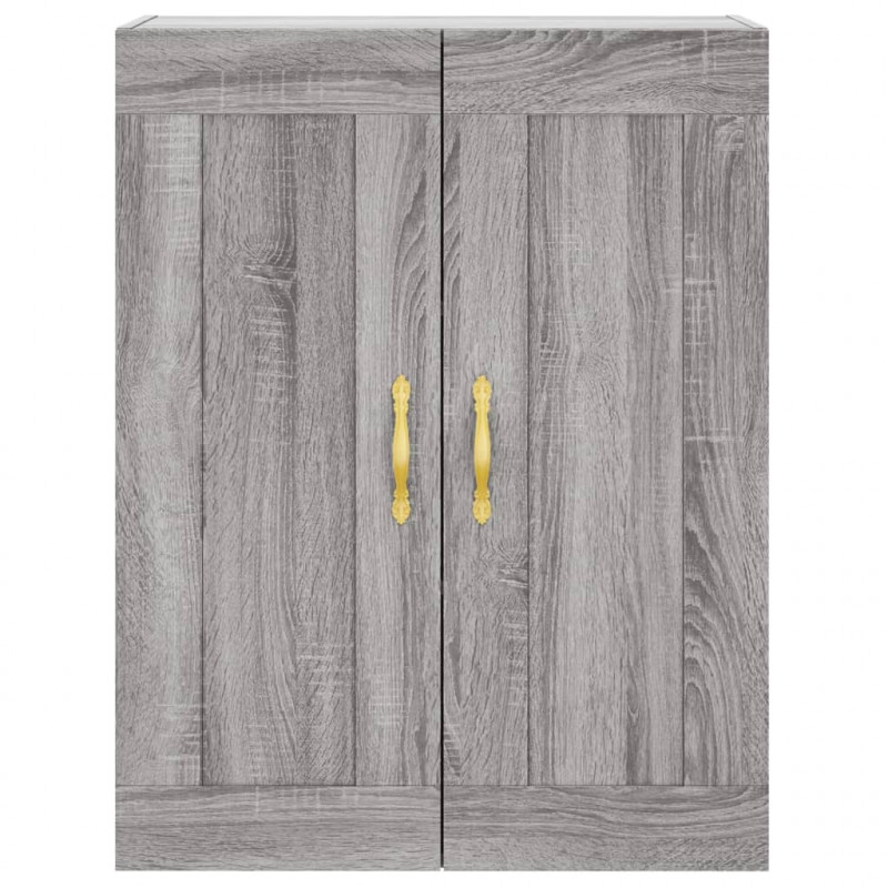 Witrynka szary dąb sonoma 69,5x34x180cm materiał drewnopochodny