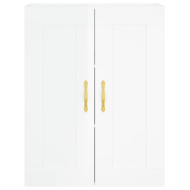 Witrynka biała połysk 69,5x34x180 cm materiał drewnopochodny