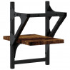Półki ścienne z drążkami, 2 szt., przydymiony dąb, 20x25x30 cm