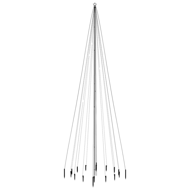 Choinka z kołkiem gruntowym, 1134 ciepłe białe LED, 800 cm