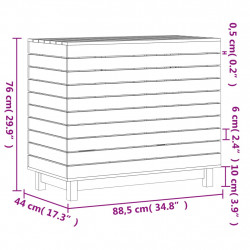 Kosz na pranie, biały, 88,5x44x76 cm, lite drewno sosnowe