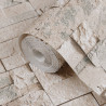 Tapeta 3D z wzorem kamieni, szaro-beżowa, 10x0,53 m, flizelina
