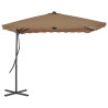Parasol ogrodowy na słupku stalowym, 250 x 250 cm, kolor taupe