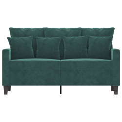 Sofa 2-osobowa, ciemnozielona, 120 cm, tapicerowana aksamitem
