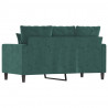 Sofa 2-osobowa, ciemnozielona, 120 cm, tapicerowana aksamitem