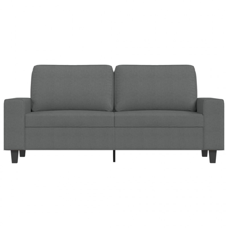 Sofa 2-osobowa, ciemnoszara, 140 cm, tapicerowana tkaniną