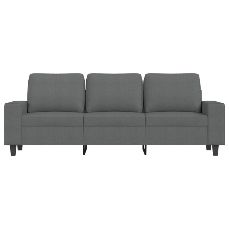 Sofa 3-osobowa, ciemnoszara, 180 cm, tapicerowana tkaniną