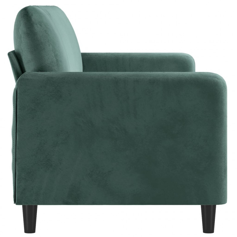 Sofa 3-osobowa, ciemnozielony, 180 cm, obita aksamitem