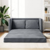 Sofa podłogowa 2-w-1, ciemnoszara, 122x204x55 cm, aksamit
