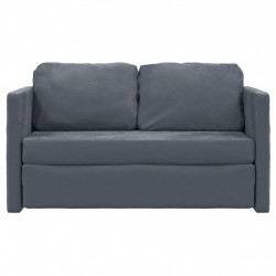 Sofa podłogowa 2-w-1, ciemnoszara, 122x204x55 cm, aksamit