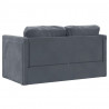 Sofa podłogowa 2-w-1, ciemnoszara, 122x204x55 cm, aksamit
