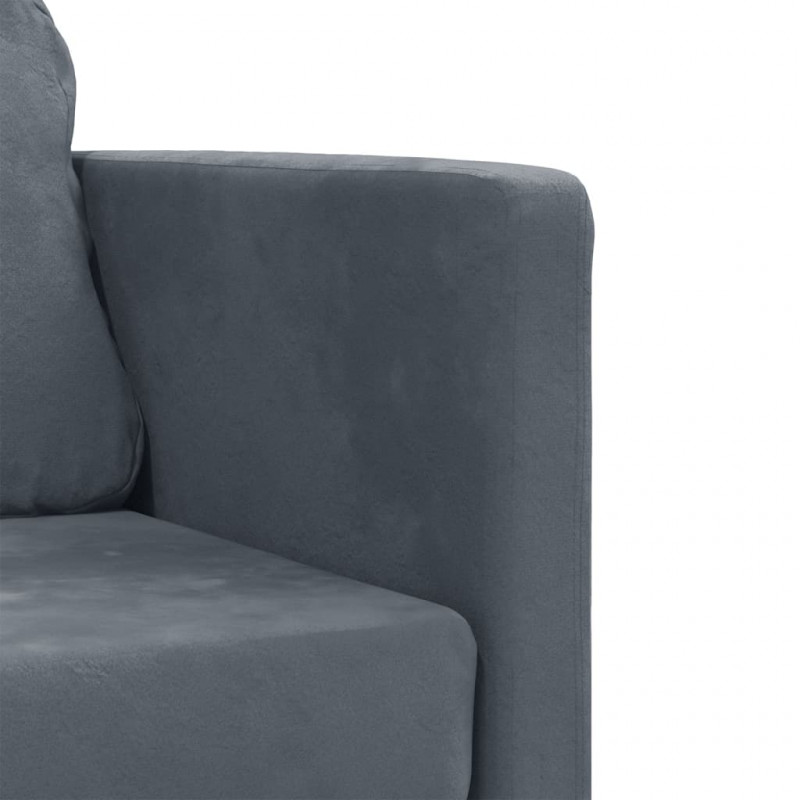 Sofa podłogowa 2-w-1, ciemnoszara, 122x204x55 cm, aksamit