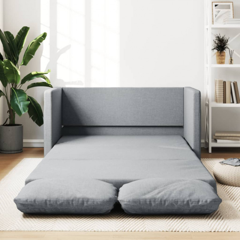 Sofa podłogowa 2-w-1, jasnoszara, 112x174x55 cm, tkanina