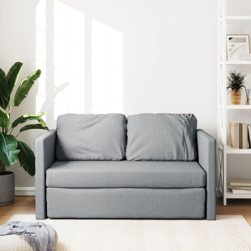 Sofa podłogowa 2-w-1, jasnoszara, 112x174x55 cm, tkanina