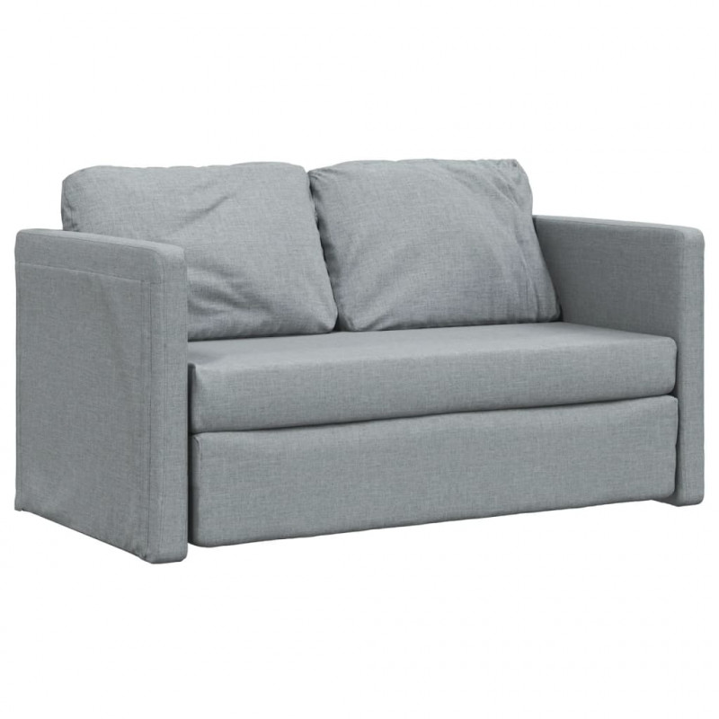 Sofa podłogowa 2-w-1, jasnoszara, 112x174x55 cm, tkanina